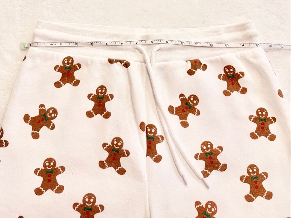 Chemistry Cream Gingerbread Print Cropped Jogger Pants - Picture 6 of 7